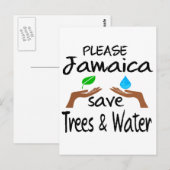 Plz Jamaica Rette Baum & Wasser Postkarte (Vorne/Hinten)