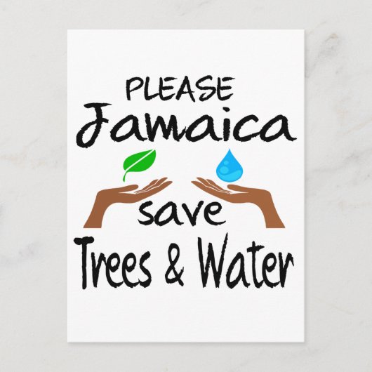 Plz Jamaica Rette Baum & Wasser Postkarte (Vorderseite)