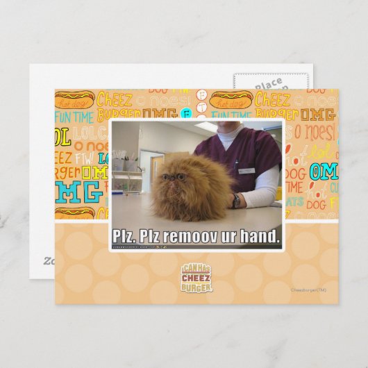 Plz remoov ur hand postkarte (Vorne/Hinten)