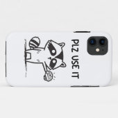 Plz Use It - Funny Racoon Sarcastic Case-Mate iPhone Hülle (Rückseite (Horizontal))
