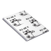 Plz Use It - Funny Racoon Sarcastic Foto Notebook Notizblock (Rechte Seite)
