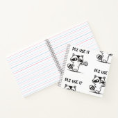 Plz Use It - Funny Racoon Sarcastic Notizblock (Innenseite)