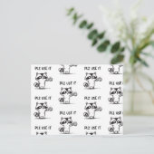 Plz Use It - Funny Racoon Sarcastic Postkarte (Stehend Vorderseite)