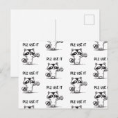 Plz Use It - Funny Racoon Sarcastic Postkarte (Vorne/Hinten)