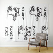 Plz Use It - Funny Racoon Sarcastic Wandteppich (Beispiel (Horizontal))
