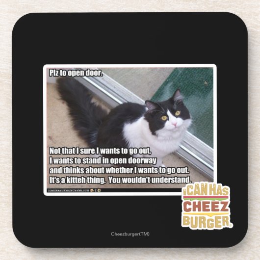 PLZ zur offenen Tür Getränkeuntersetzer (Vorderseite)