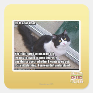 PLZ zur offenen Tür Quadratischer Aufkleber