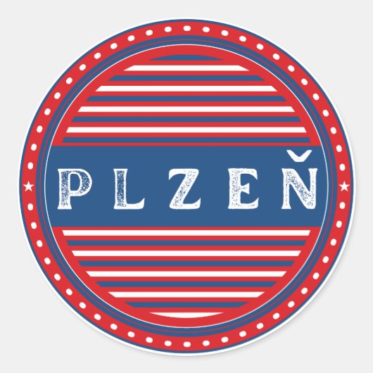 Plzen City Pride Emblem – Czech Identity Runder Aufkleber (Vorderseite)