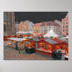 Plzen - Weihnachtsmarkt Lichter - HH Poster