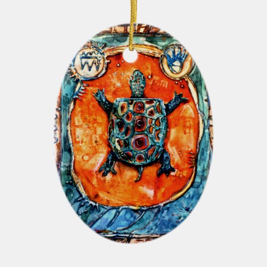 PMACarlson Bruder-Schildkröte-Verzierung Keramik Ornament (Vorne)