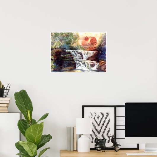 PMACarlson Buttermilk Falls, Sunset Poster (Heimbüro)