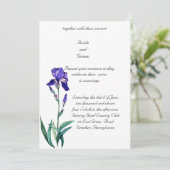 PMACarlson Elegant Iris Hochzeit Einladung (Stehend Vorderseite)