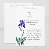 PMACarlson Elegant Iris Hochzeit Einladung (Vorne/Hinten)