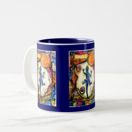 PMACarlson Gecko-Tasse Zweifarbige Tasse (Vorderseite Links)