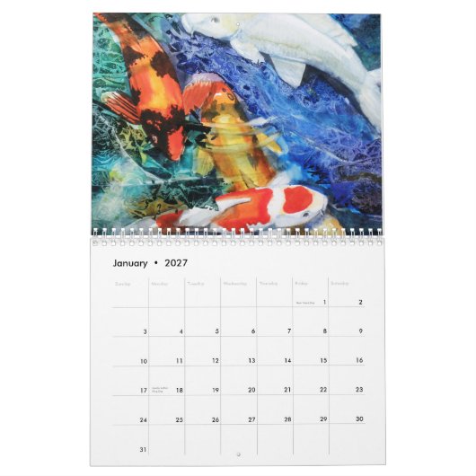 PMACarlson Koi Aquarell-Kalender Kalender (Jan 2027)