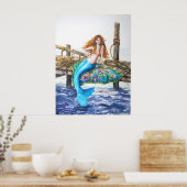 PMACarlson Mermaid auf dem Dock Poster (Küche)
