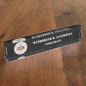 PMC DESK NAMEPLATE w/Classic PMC Siegel (WHT TEXT) Namensplakette (Seite)