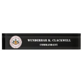 PMC DESK NAMEPLATE w/Classic PMC Siegel (WHT TEXT) Namensplakette (Vorderseite)