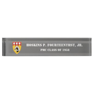PMC DESK NAMEPLATE w/PMC Siegel (WHT TEXT) Namensplakette