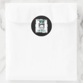 Pmdd Warrior Mama Ribbon Awareness Messy Bun Runder Aufkleber (Tasche)