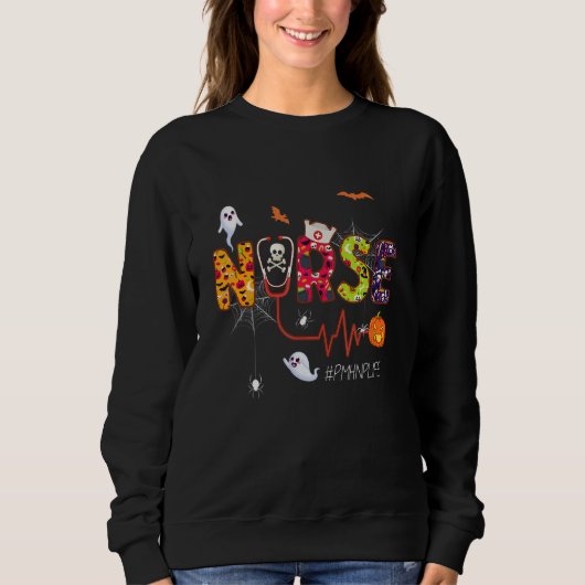 Pmhnp Nurse Stethoscope Halloween Ghost Spider Nur Sweatshirt (Vorderseite)