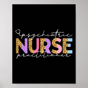 Pmhnp Süße psychiatrische Krankenpflegerin Leopard Poster