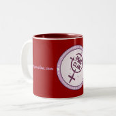 PMS Becher-lila Logo 2 Zweifarbige Tasse (Vorderseite Links)