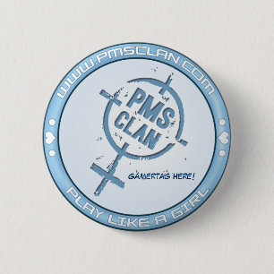 PMS Knopf-blaues Logo 2 Button