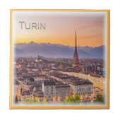 PMT001 TURIN bei Sonnenuntergang - Piemont - Itali Fliese (Vorderseite)