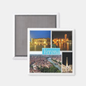 PMT003 VERONA - Mosaik - Piemont - Italien - Kühls Magnet (Vorderseite/Rückseite)