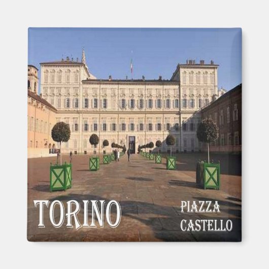 PMT010 TURIN, Piazza Castello, Italien, Kühlschran Magnet (Vorne)