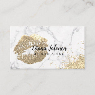 PMU Microblading Künstlerin Sparkling Marble Gold Visitenkarte