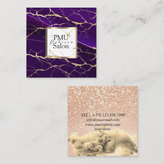 PMU Salon Farbige Typografie Moderne Dauerhaft Quadratische Visitenkarte