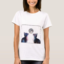PN 38 Katzen Blick auf Mond T-Shirt