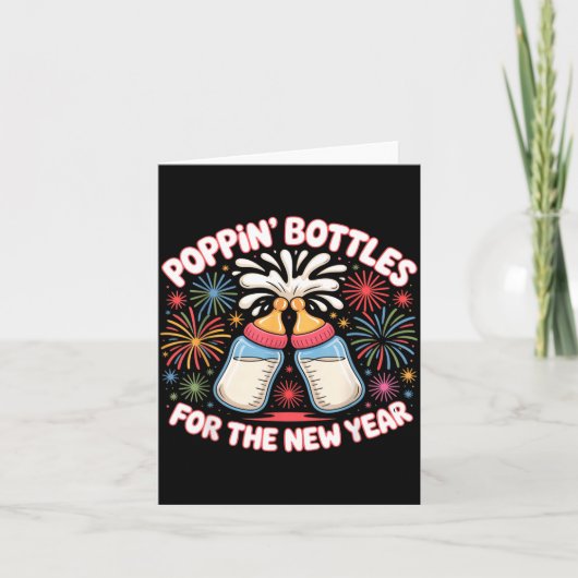 Pn Bottles For The New Year Funny Baby Milk Toast  Karte (Vorderseite)