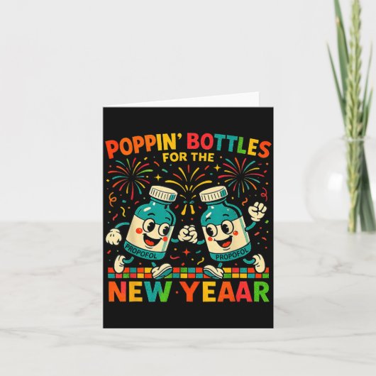 Pn’ Bottles For The New Year Funny Nurse Medical G Karte (Vorderseite)