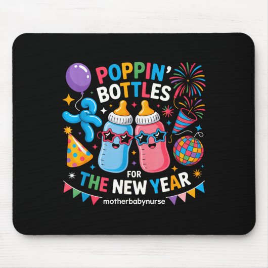 Pn Bottles For The New Year Mother Baby Nurse  Mousepad (Vorne)