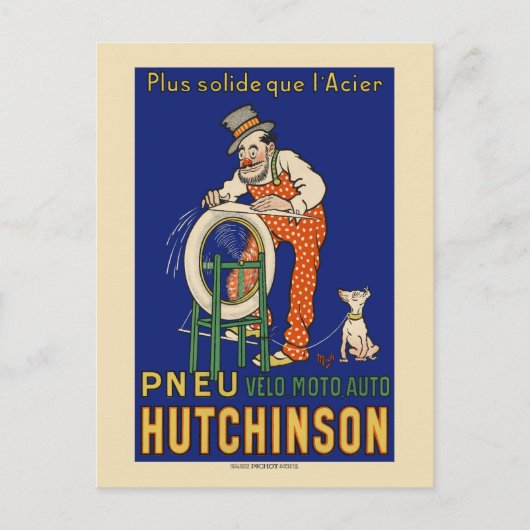 Pneu Hutchinson Vintage Poster 1910er Postkarte (Vorderseite)