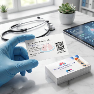Pneumologie-Therapie-Geschäft Einfach Weiß Visitenkarte
