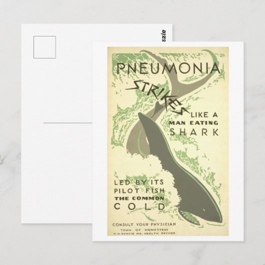 Pneumonie-Warnung Postkarte (Vorne/Hinten)