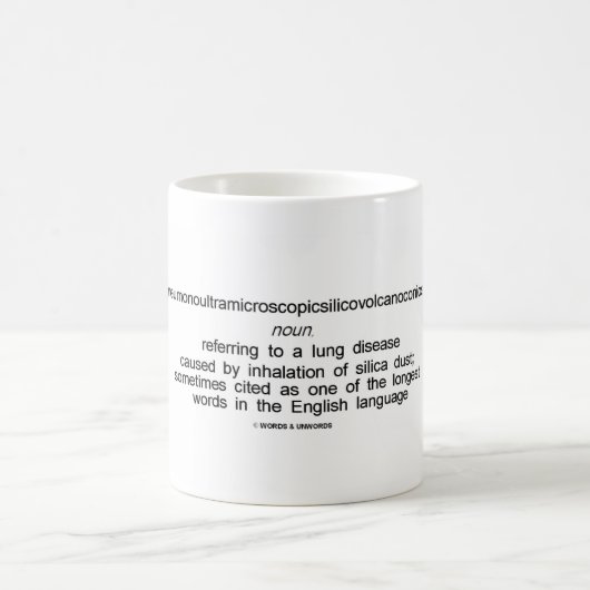 Pneumonoultramicroscopicsilicovolcanoconiosis Kaffeetasse (Mittel)