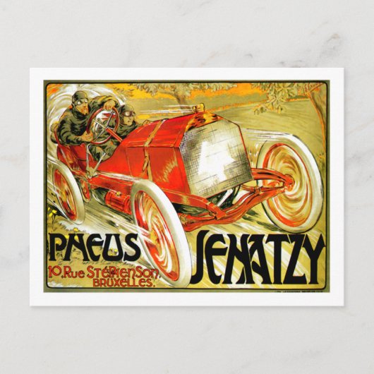 Pneus Tips ~ Senatzy Car Race Brussels Poster Postkarte (Vorderseite)