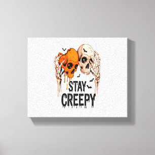 PNG-PNG-PNG-PNG bleibe, Halloween-Retro-Skull Leinwanddruck