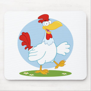 png_white-chicken CARTOON HEN CHICKEN FARM ANIMAL Mousepad