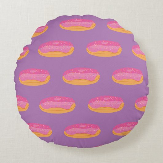Pnk Donuts Rundes Kissen (Vorderseite)