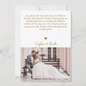 Pnk Floral Foto Wedding Dankeskarte (Rückseite)