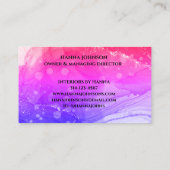 Pnk Gold Marble Agate Monogram Anfangsgeode Visitenkarte (Rückseite)