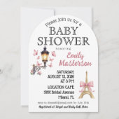 Pnk Pariser Mädchen Baby Shower Einladung (Vorderseite)
