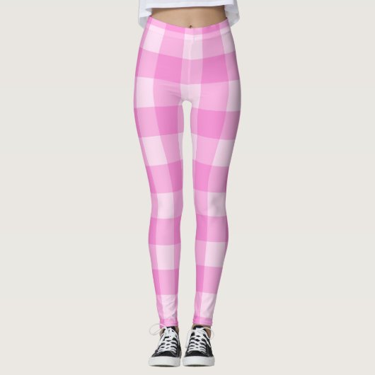 Pnk Schachbretts- Leggings (Vorderseite)