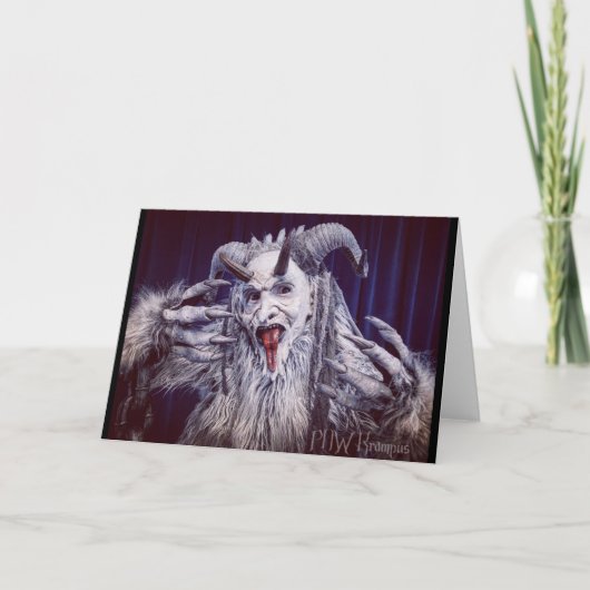 PNW Krampus Faltschachtel Feiertagskarte (Vorderseite)